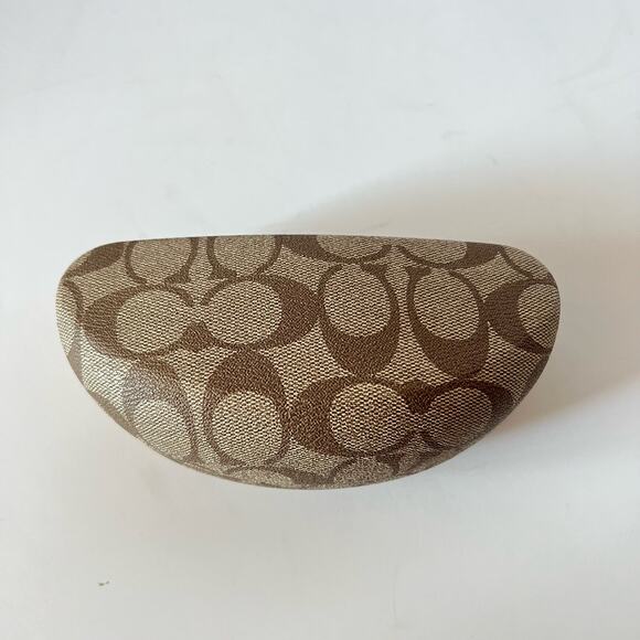 Coach Sunglasses Case Brown Monogram Large Hard Case Faux Leather - Picture 6 of 7
